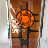 Metal and ceramic earthenware coffee table