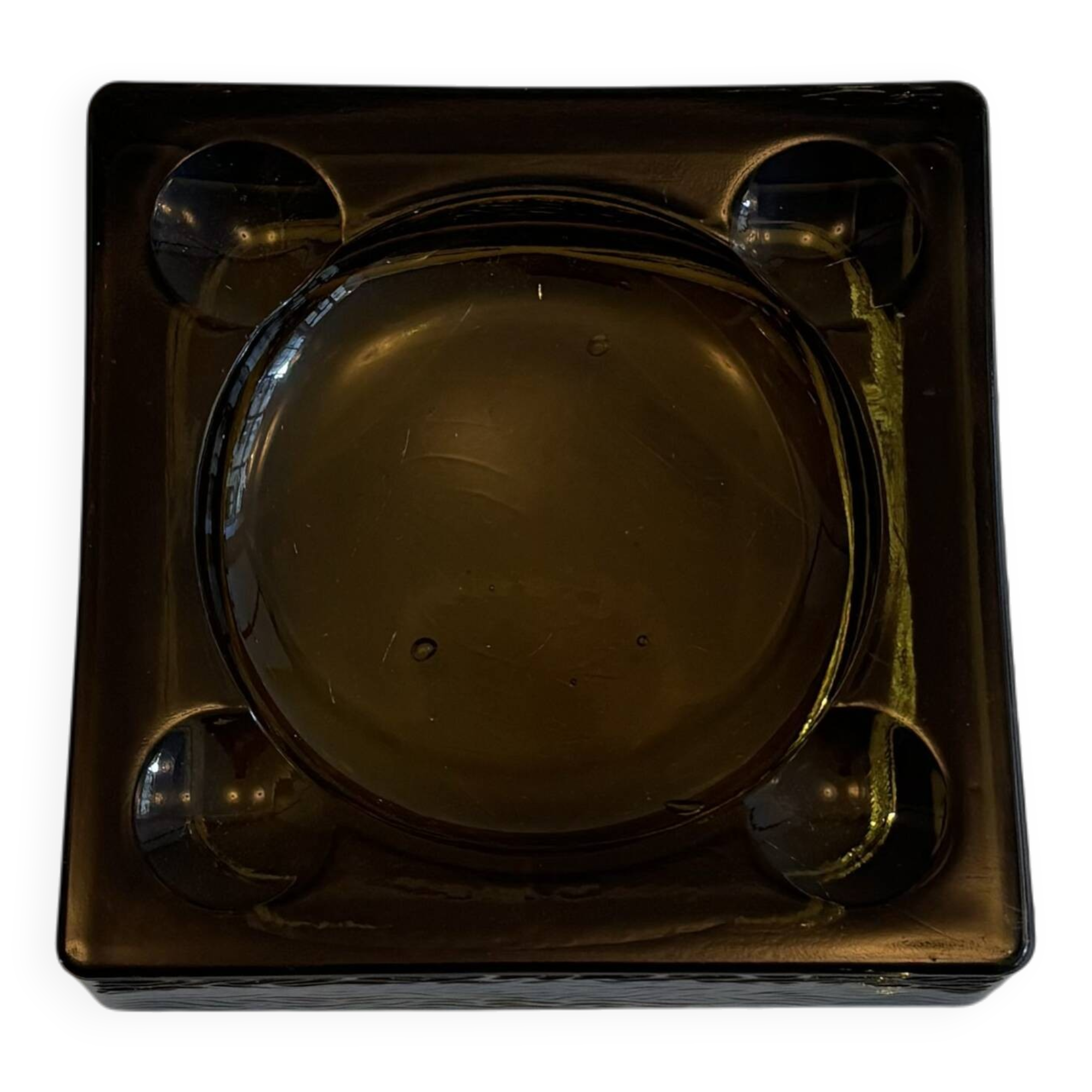 Cendrier pavé de verre vintage