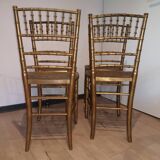 4 chaises bambou bois doré napoleon 3