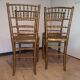 4 napoleon 3 golden wood bamboo chairs