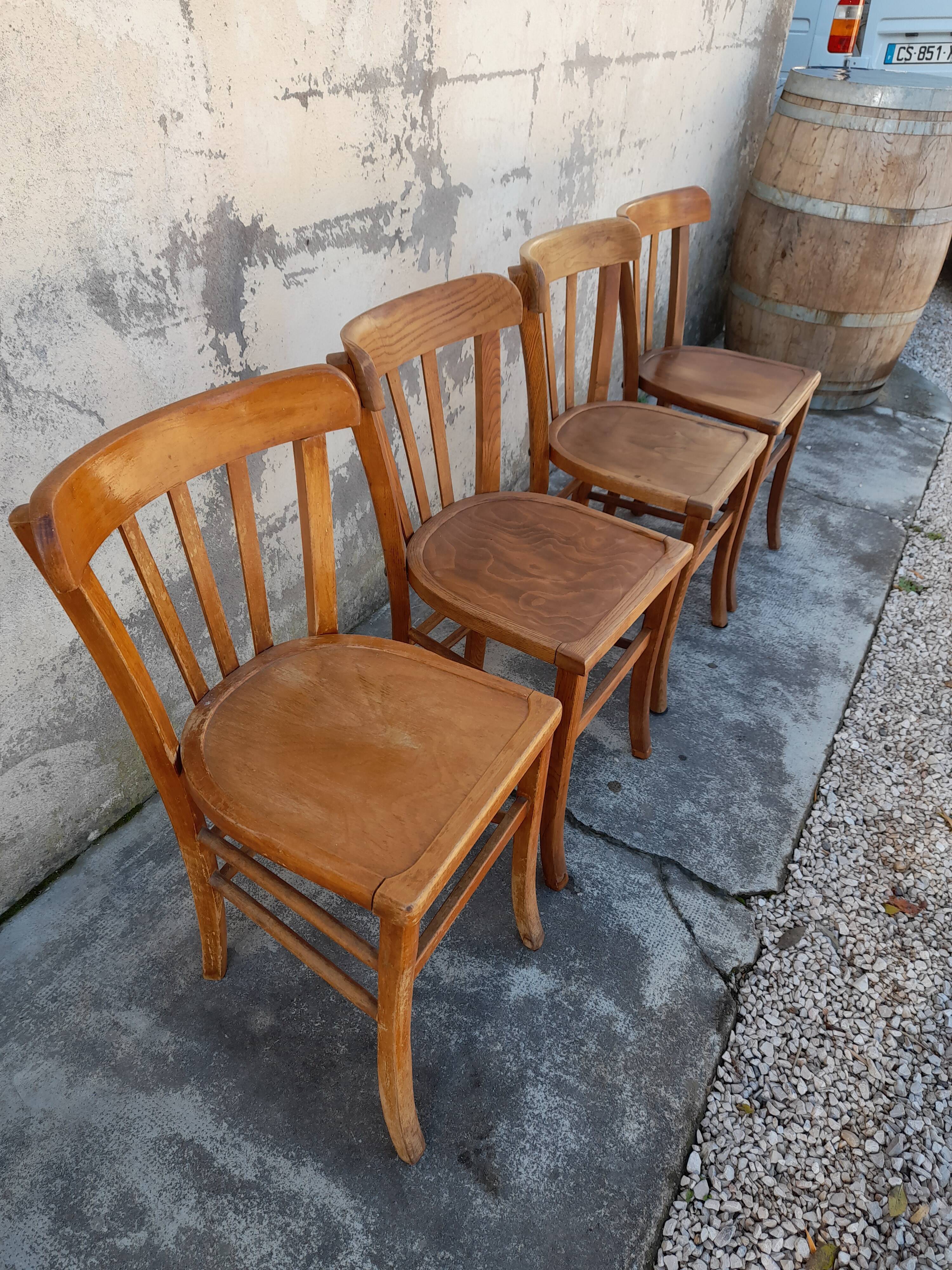 Série de 4 chaises de bistrot Luterma 1950