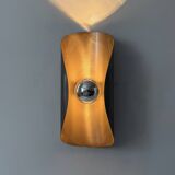 Pair of vintage wall sconces, bent steel, France, 1970