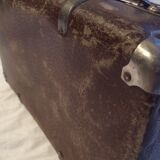 Small suitcase vintage wood and cardboard