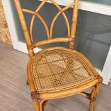 Bamboo and leather chair - 1960s - vintage - mid-century