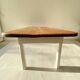 Restored antique coffee table – Natural oak and cream legs