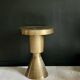 Sculptural metal side table, contemporary brassy side for modern interiors
