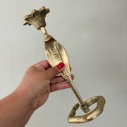 Vintage brass cobra candle holder