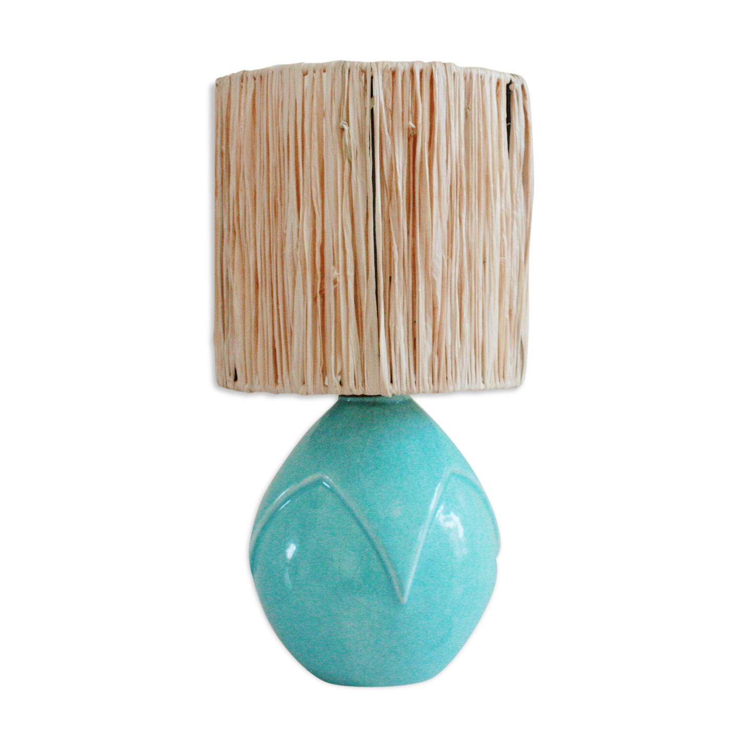 Blue ceramic lamp