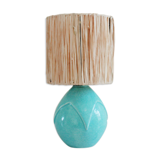 Blue ceramic lamp