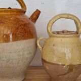 Glazed terracotta jug with lid