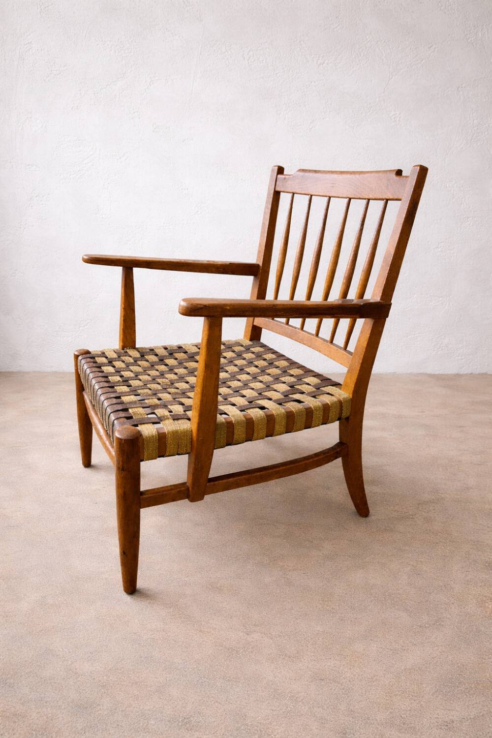 Chaises et table en chêne hongrois des années 1940, Lajos Kozma.