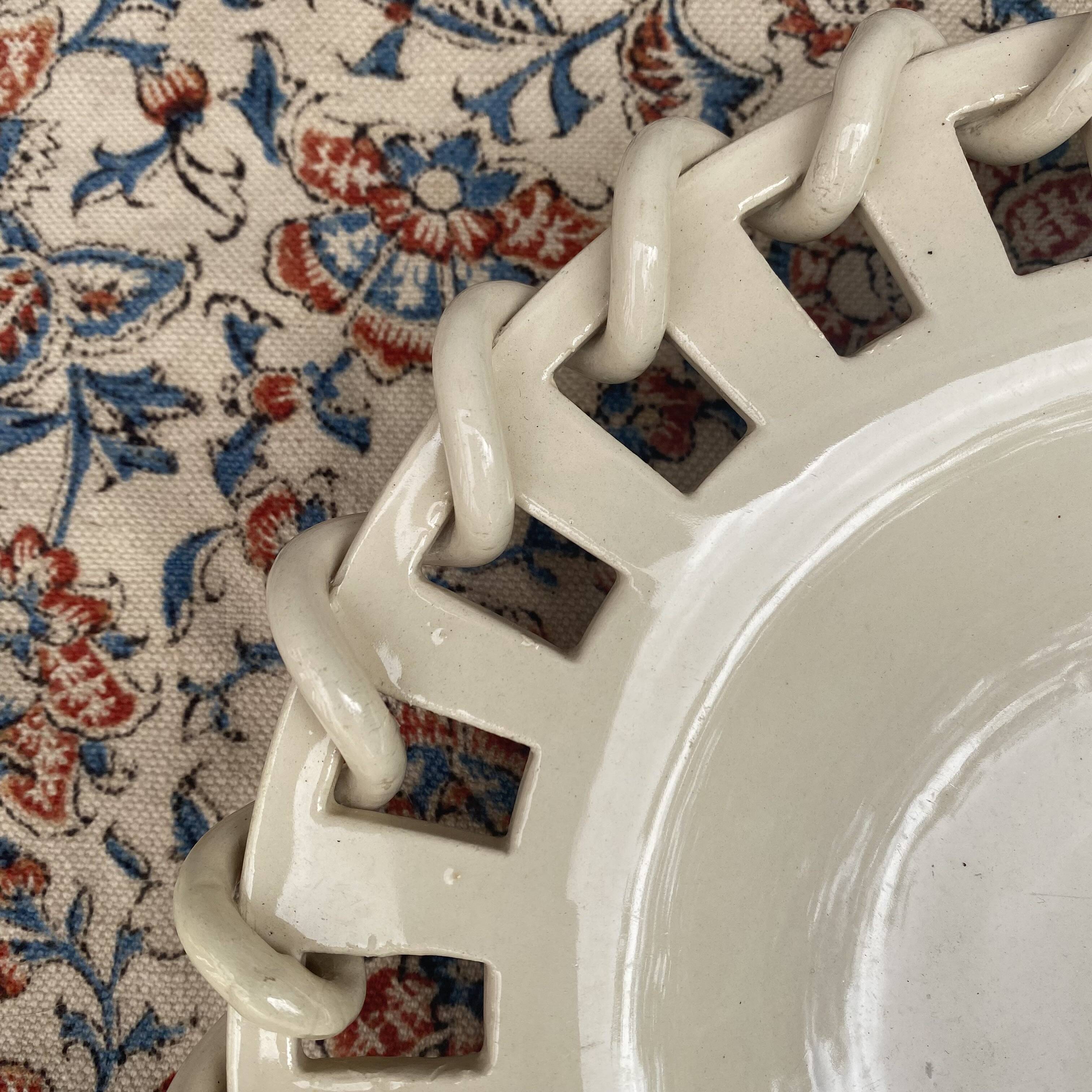Plate, openwork ceramic catchall Malicorne