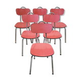 Suite of 6 chairs in vintage 1950 formica