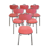 Suite de 6 chaises en formica 1950 vintage
