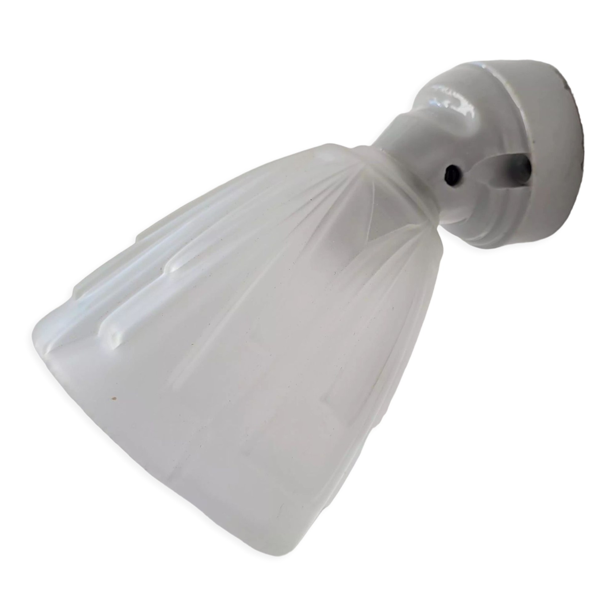 Art deco wall lamp in glass and porcelain