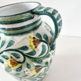 Enameled terracotta flower pitcher