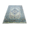 Large mid century light pistachio Kashan carpet 397x290cm