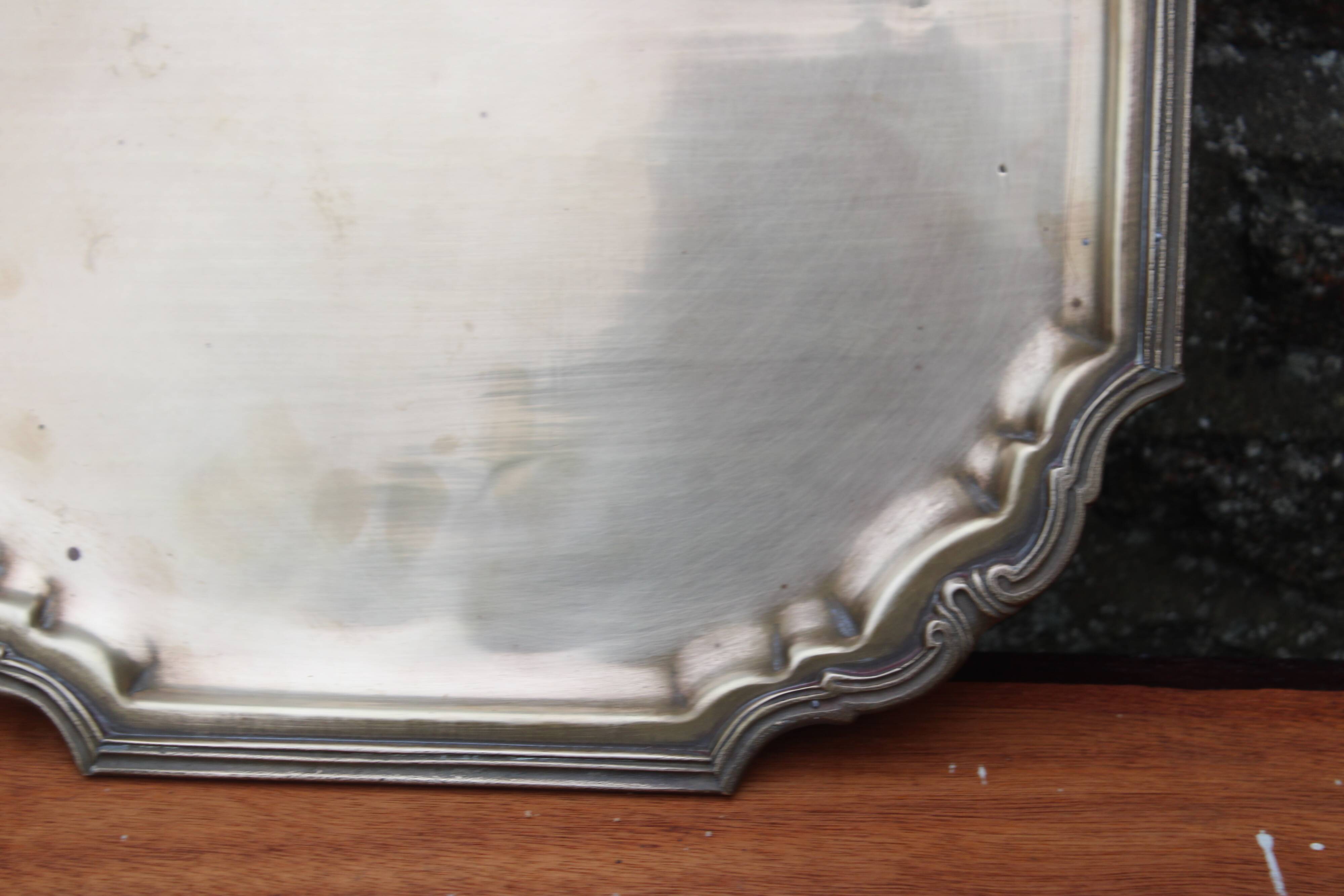 Antique yellow copper tray – 36 cm – Made in India