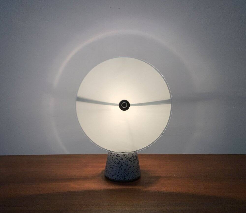 Vintage Postmodern Eno table lamp in glass and terrazzo from Ikea, 1990s.