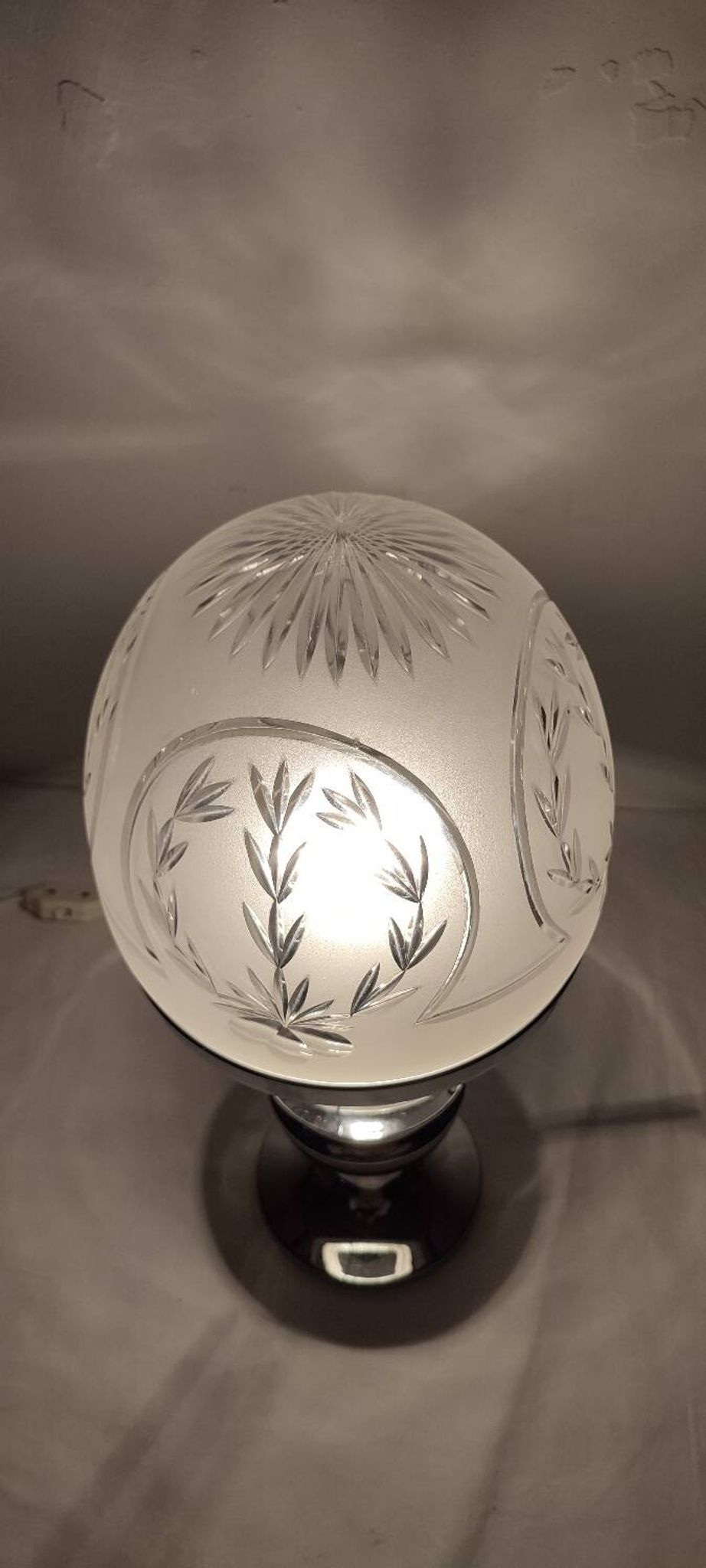 Lámpara de mesa de cristal. Spain, 1960s.