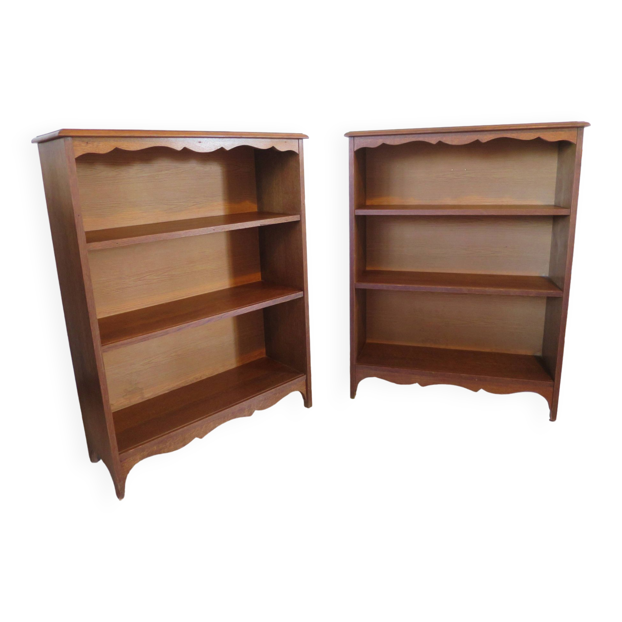 Set of 2 bibus 3 levels - oak color - bookcase shelves