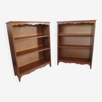 Set of 2 beautiful 3-tier bibuxes - oak color - bookcase shelves