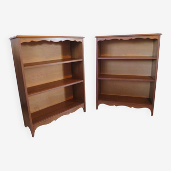 Set of 2 bibus 3 levels - oak color - bookcase shelves
