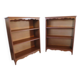 Lot de 2 bibus 3 niveaux  - couleur chêne - bibliothéque étagères
