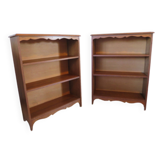 Set of 2 bibus 3 levels - oak color - bookcase shelves