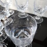 10 verres à vin rouge anciens en cristal de Sèvres modèle Arezzo