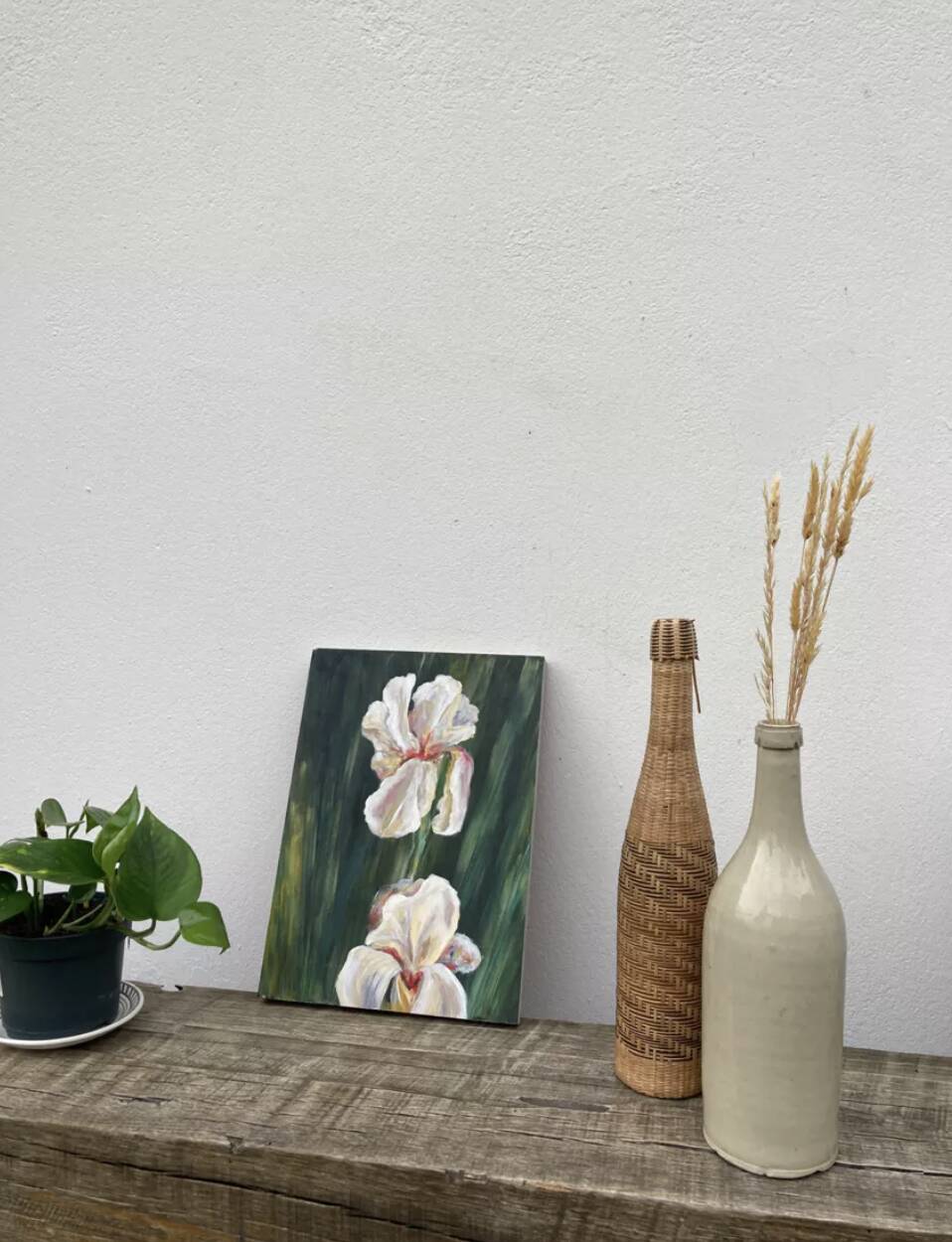 Floral painting on panel