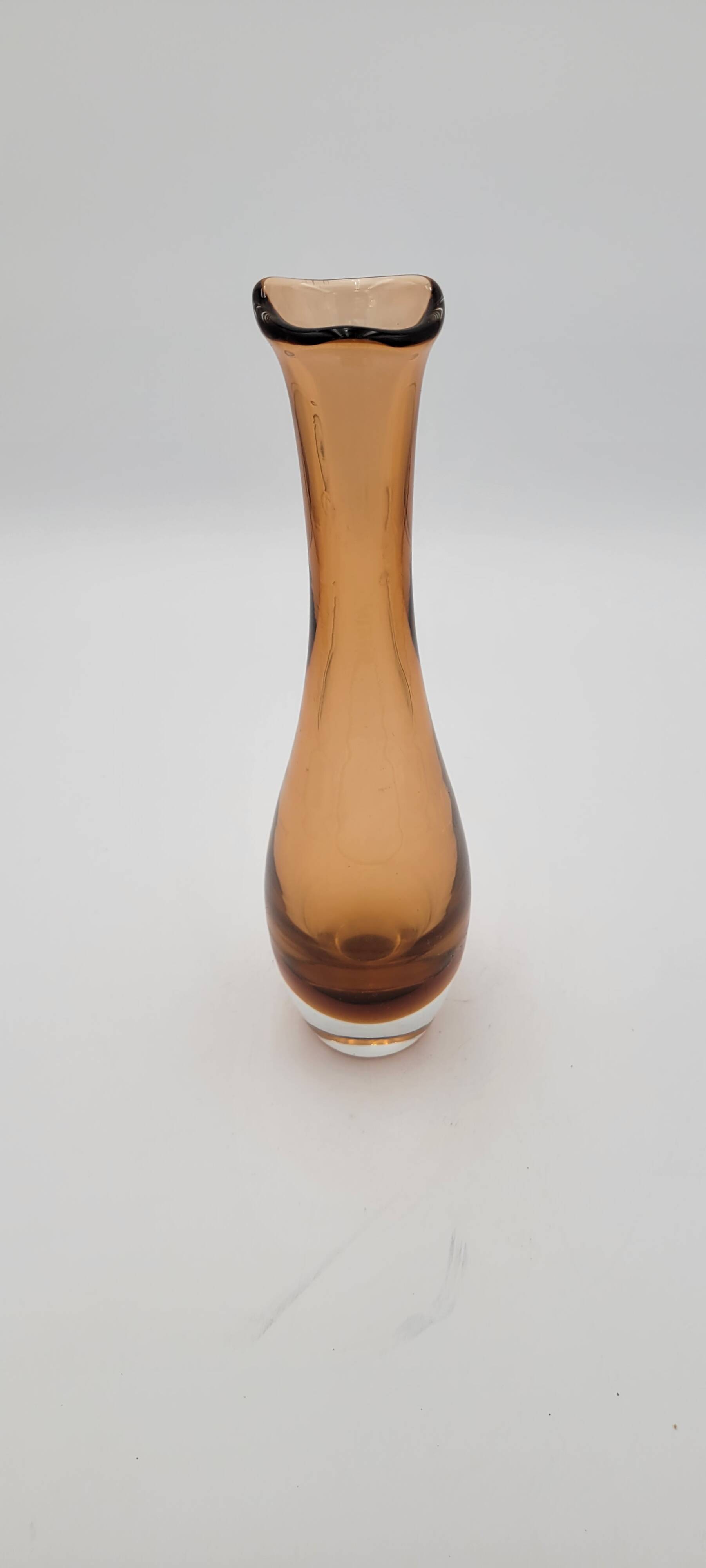 Contemporary amber glass vase