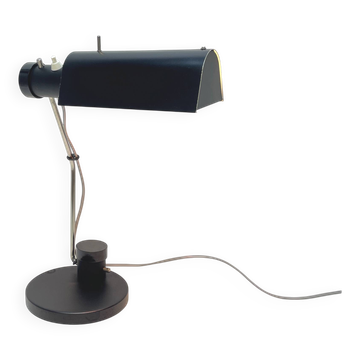 Black desk lamp by Oskar Immerschied for PGH Metalldrücker Halle