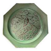 Floral plate signed Abbaye du Bec