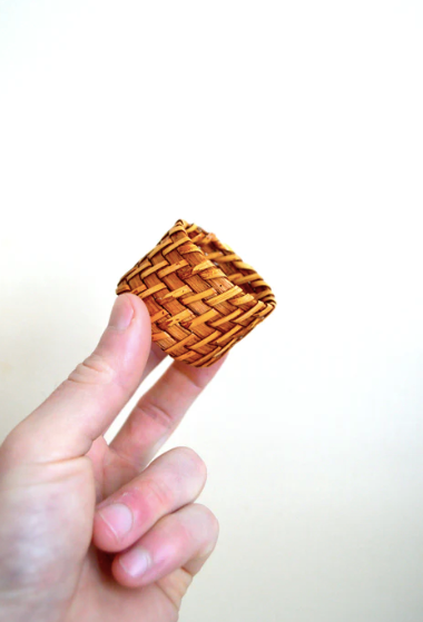 6 rattan towel rings