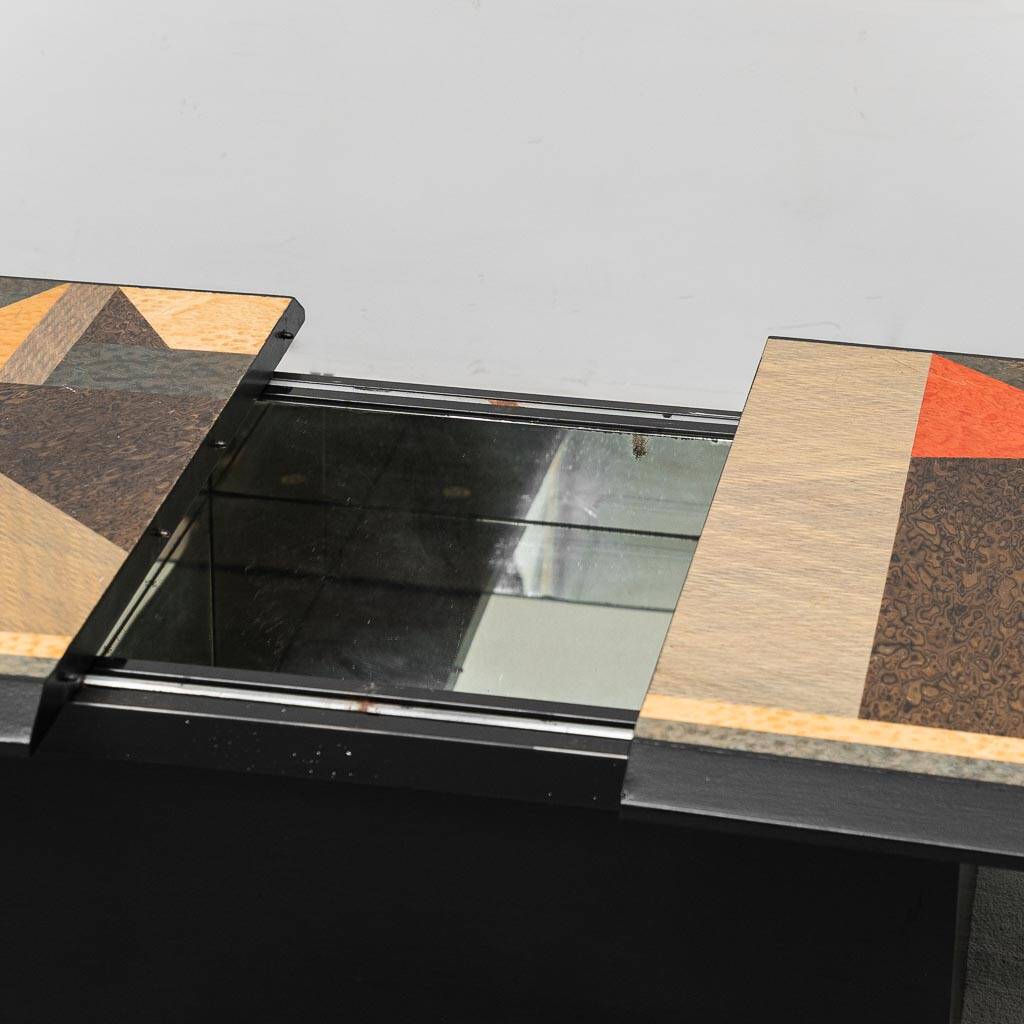 Wooden coffee table with storage compartment, Italy, 1970s, vintage modernism