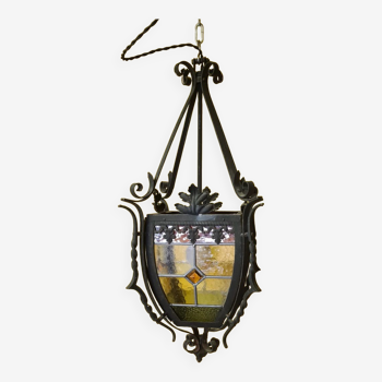 Antique french gothic style hanging lantern, from around 1900.