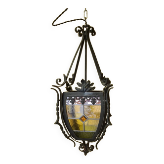 Antique french gothic style hanging lantern, from around 1900.
