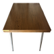Vintage extendable kitchen table with wood effect Formica and chrome legs.
