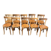 (Lot) 10 chaise bistrot chêne claire