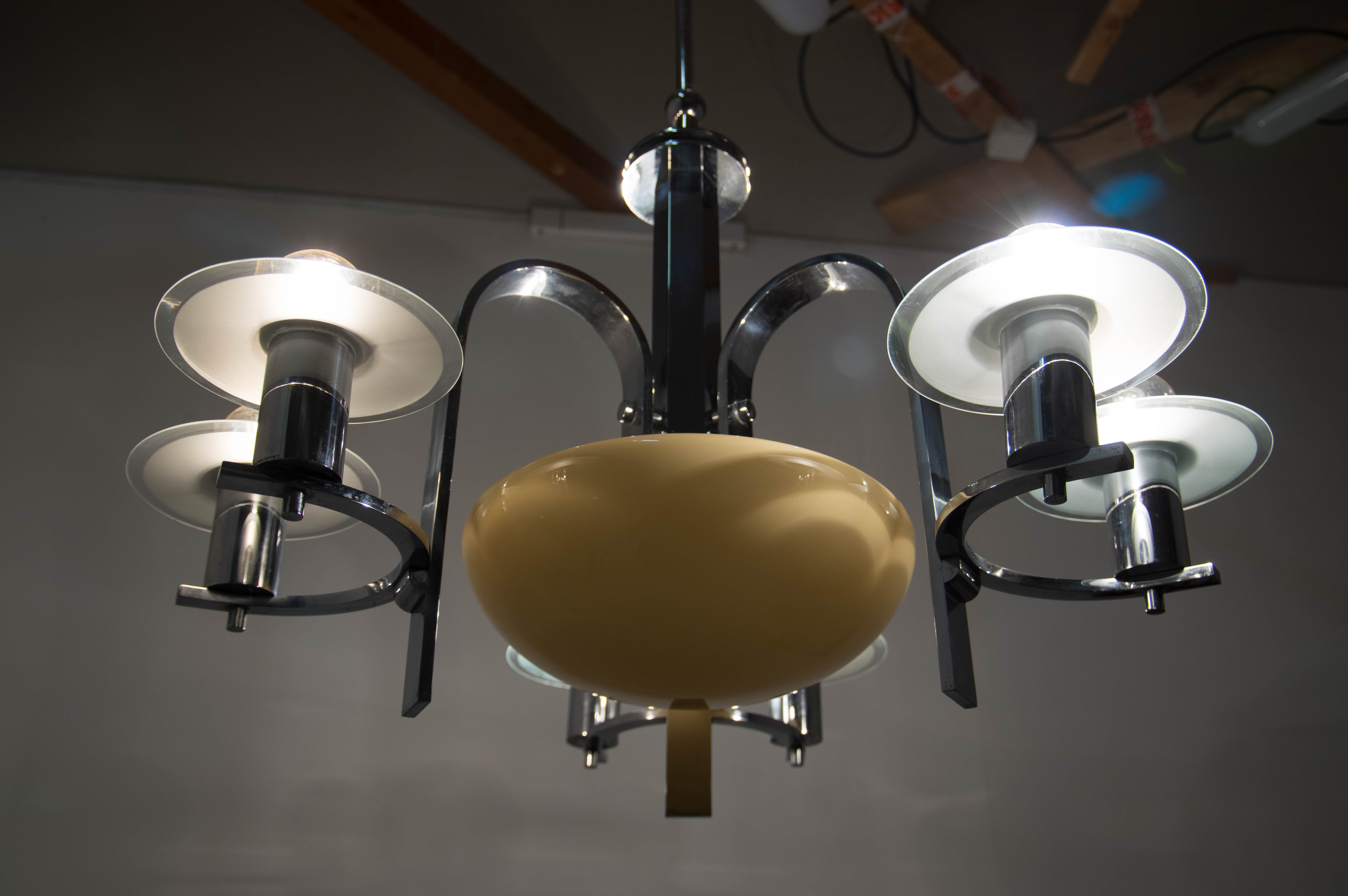 Art deco 7 flamming chandelier, 1930