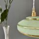 Vintage lampshade pendant lamp in green and gold granite glass
