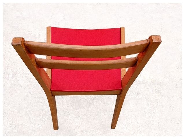 Vintage chairs 1950s wood and skai