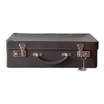 Petite valise vintage en skaï antler - avec sa clef - made in england