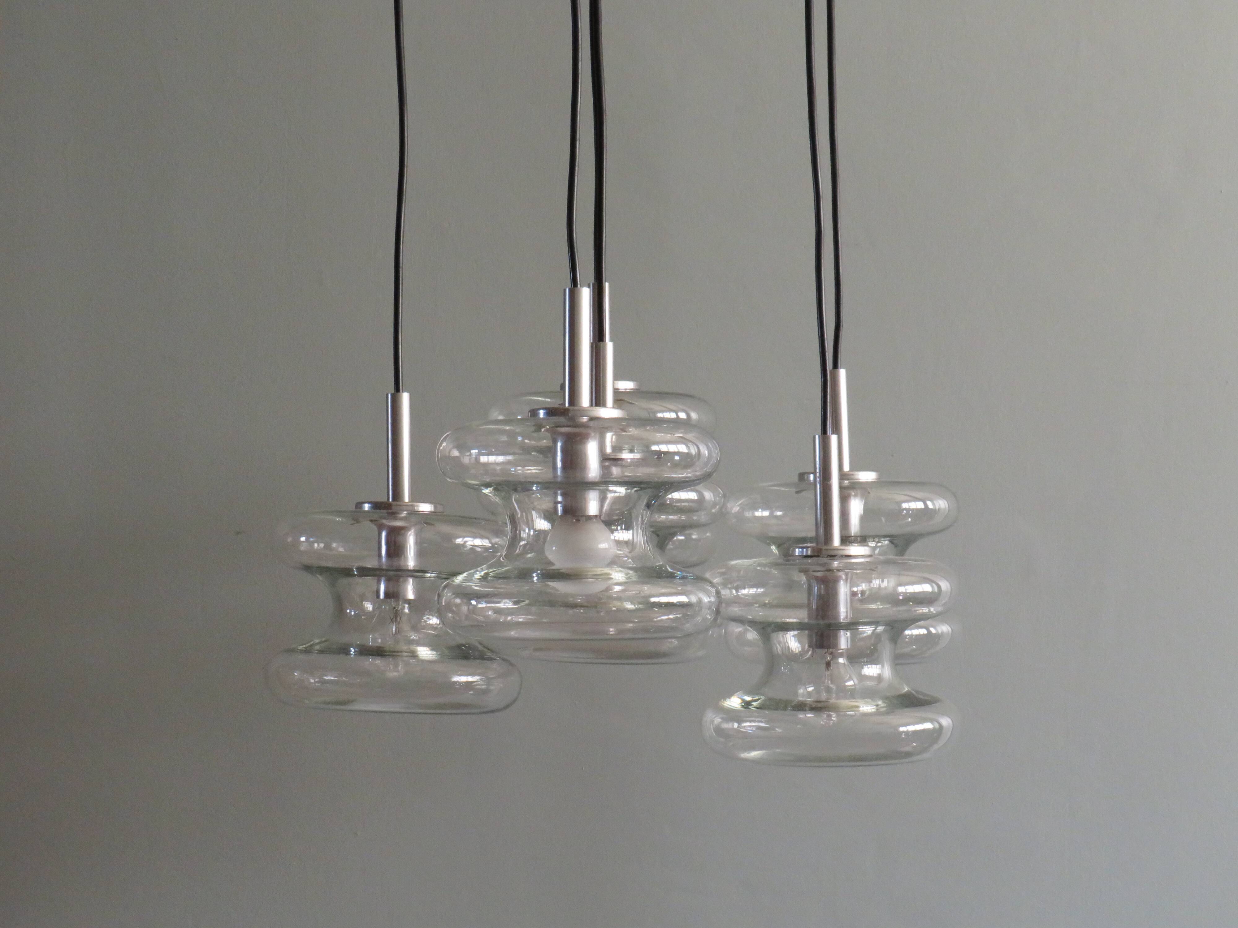 Lustre waterfall, Doria Leuchten Germany of the 1960s.