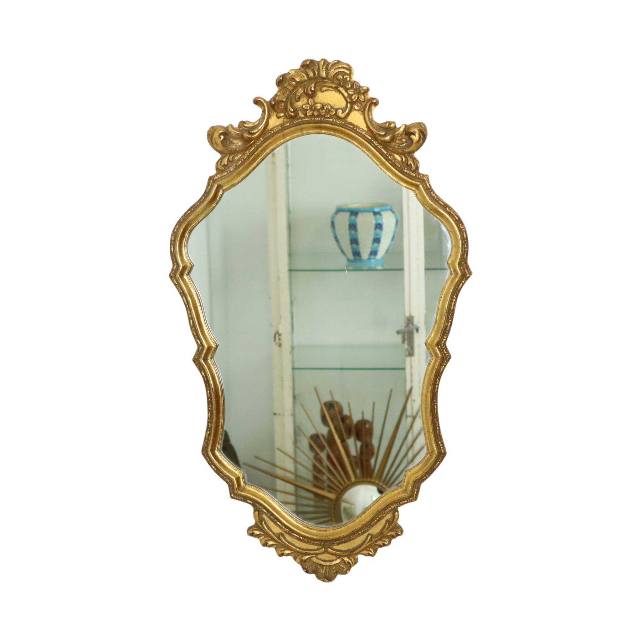 Classic Gold Leaf Mirror Crested Mirror Baroque Deknudt