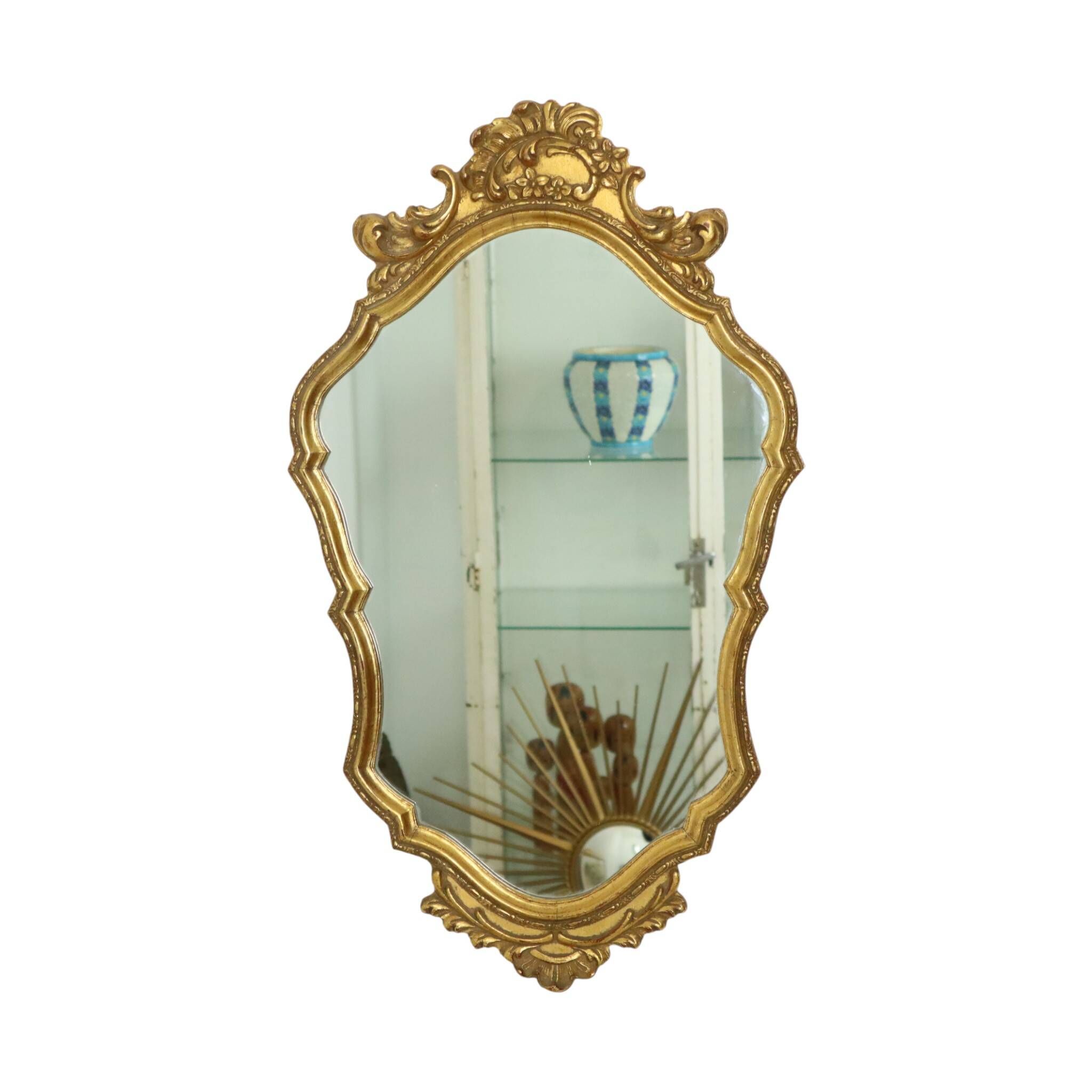 Classic Gold Leaf Mirror Crested Mirror Baroque Deknudt