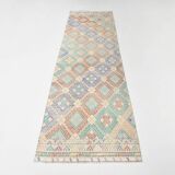3x9 Pastel Toness Turkish Kilim Runner Rug, 81x286 Cm