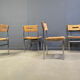 Belgian wicker and chrome dining chairs, 1970s - set of 4