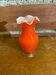 Antique MURANO Orange Blown Glass Vase Corolla Neck Vintage Decoration